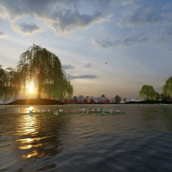 3D render Park Land of Cuijk (The Netherlands)