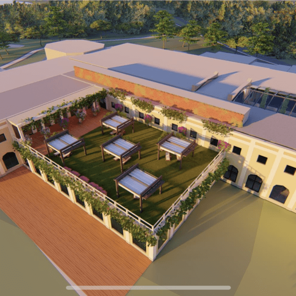 3D render roof garden